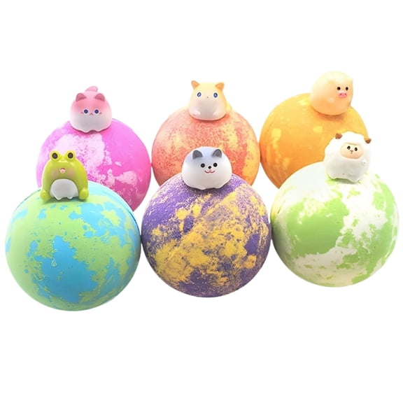 Toys, Bath Balls, Hidden Figurine, Surprise Toys, All Ages Bath Toys, Assorted Pastel Tones, 6 Pc, Bath Play, Giftable Bath Set, Compact 3 in Sphere
