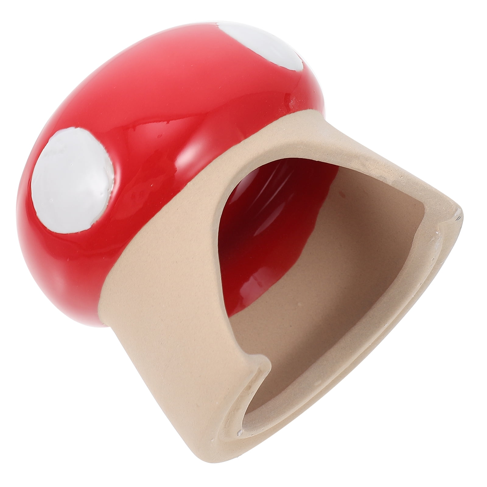 Toys Ceramic Hamster Nest Gerbils Hut Mushroom Hideout Hamster Ceramic Nest Toy Chinchilla Red