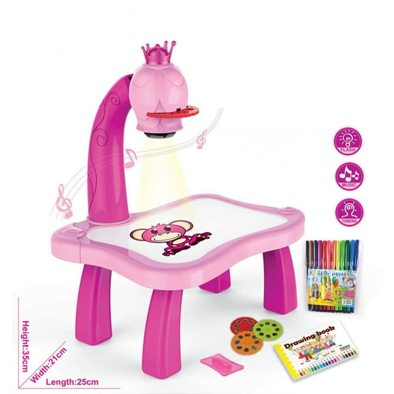 CWCWFHZH Child Smart Projector Desk with & Music Learning Painting Machine Toy 5ML Toys Paint