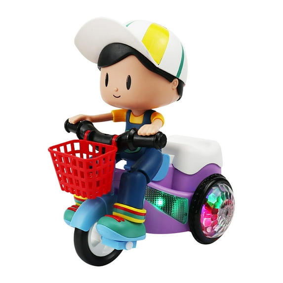 Toys Clearance 2023! CWCWFHZH Children Stunt Tricycle Electric Toy Boy and Girl Electric Car Music Universal 360 Rotating Toy Motorcycles Toys
