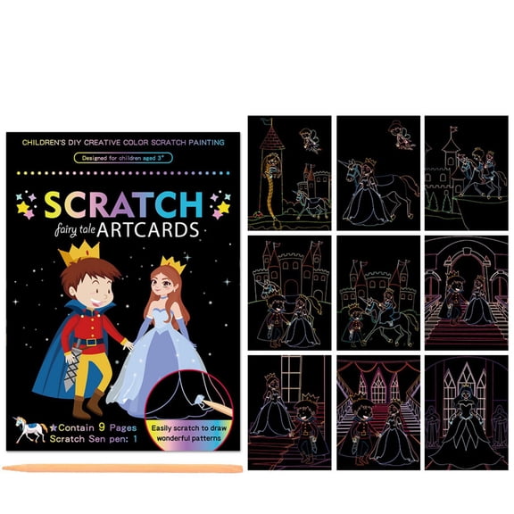 Toys Clearance 2023! CWCWFHZH Scratch Paper Art Colorful Drawing Art Book with 1 Scratch Pen for Birthday Christmas Party Games Kits Drawing Painting Toys