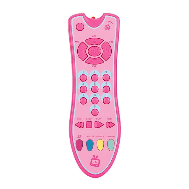 Toys Clearance Baby TV Remote Control Toy with Light and Sound, Toddler Realistic Controller with 3 Languages, Early Educational Learning Musical Toys, Preschool Infant Boys Girls 6, 12, 18 Months