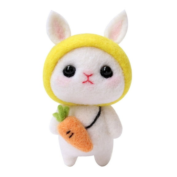 Toys Cute Rabbit Pattern Diy Poke Wool Felts Material Production Package Multicolour