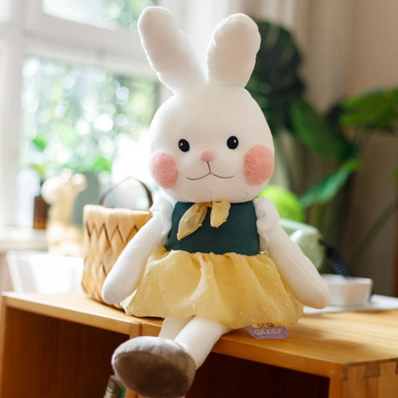 Toys Deals Latrodar Plush Stuffed Toy Easter Scarf Cute Cute Bunny For Kids Holiday Gifts Yellow Upgraded 8.8x2.4 Inch