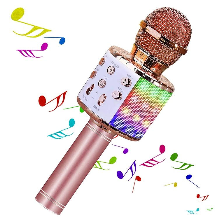  Karaoke Machine Microphone for Kids Girls: Mini Portable  Bluetooth Singing Mic Speaker - Kids Toys for 4 5 6 7 8 9 10 11 12 Year Old  Boys Teen Girl Birthday Gift Ideas : Toys & Games