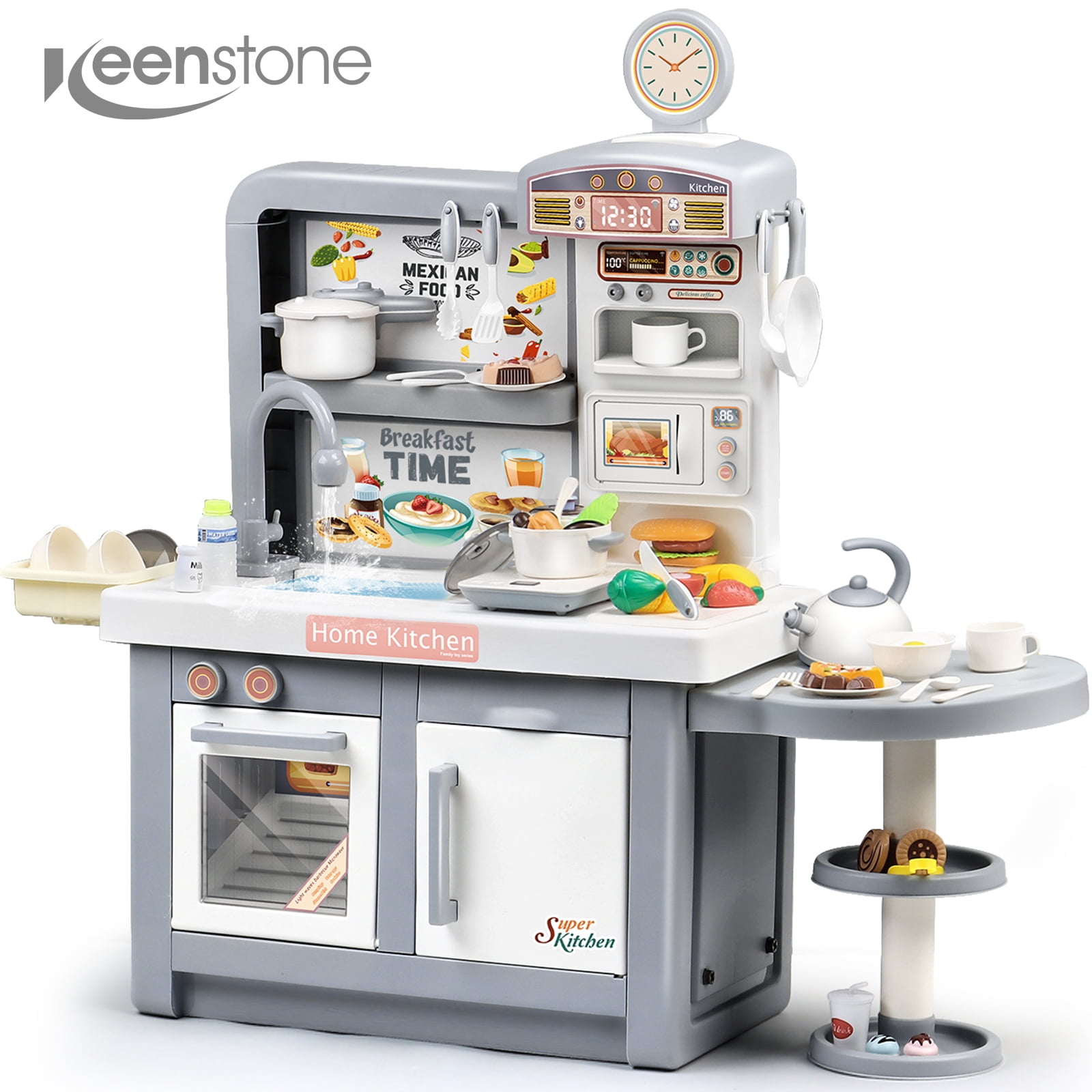 Toys Gift! Keenstone Play Kitchen, 38.6 High Kids Kitchen Playset, Toddler  Kitchen, Birthday Christmas Gift Toys Clearance for Boy Girl Toddler age 1  2 3 4 5 6 7 8 - Pink 