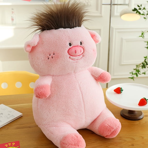 zdtodz Quirky Hair Pig Doll,Cute Cloth Doll Soft Fat Pig Plush Pillow Pig Doll,Piggy Stuffed Animal Doll Toy Gifts for Bedding, Kids Birthday, Valentine, Christmas