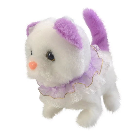 Toys Interactive Toy Robot Cat with Realistic Walking Motion and Wagging Tail for Children Boys and Girls,6.69x3.94x6.69 inch,Purple