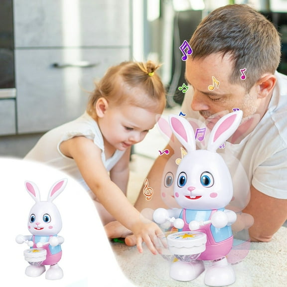 Toys for Kids Ages 4-8 Drumming Dancing Bunny Electric Singing Dancing Robot Children's Intelligence Early Education Baby Toys Birthday Gifts for Boys and Girls Educational Toy