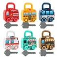 thumbnail image 1 of Toys for Kids Ages 4-8 Lock and Key Car Toys Counting Matching & Sorting Toys with Numbers and Vehicle Names Montessori Early Learning Toy Gift for Preschool Children Educational Toy, 1 of 7
