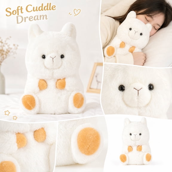 Toys, Kids Birthday Gift, Birthday Gift, Gift, 11X6 in Fluffy Alpaca Llama Plush Doll, 1 Pc for Interactive Play and Nap Time Comfort