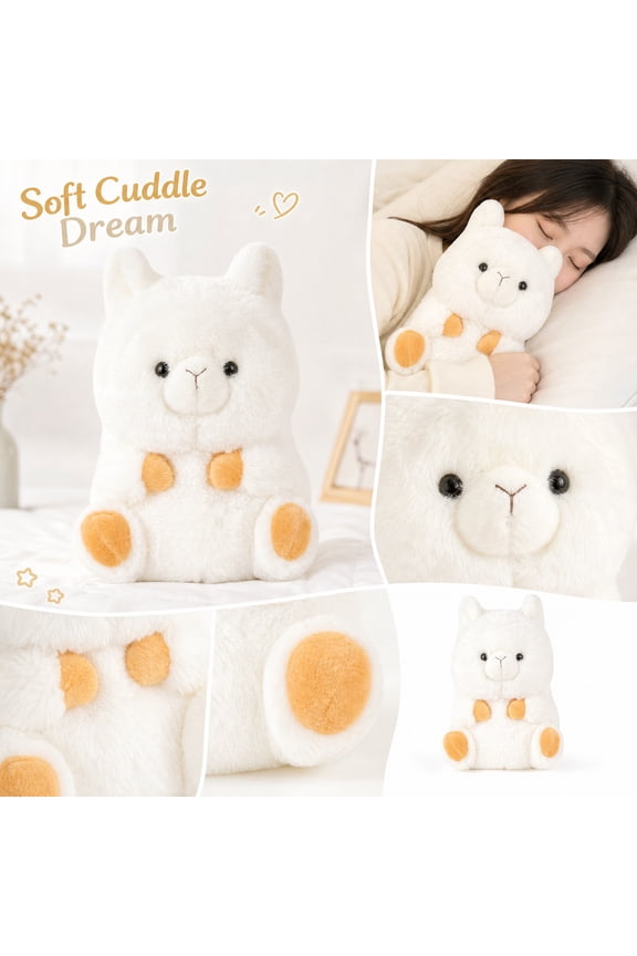 Toys, Kids Birthday Gift, Birthday Gift, Gift, 11X6 in Fluffy Alpaca Llama Plush Doll, 1 Pc for Interactive Play and Nap Time Comfort