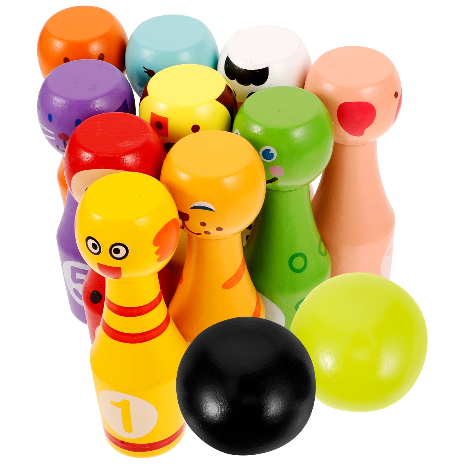 Toys Kids Bowling Ball Child Safety Creative Playthings Wooden Set