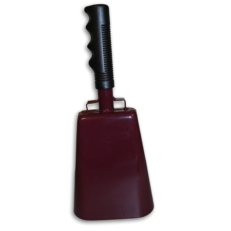 Toys+ LARGE 11 Inch COWBELL With Handle Maroon