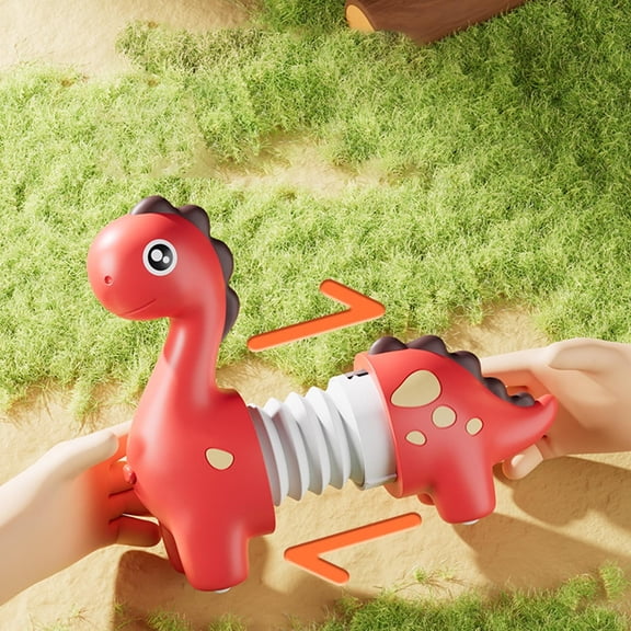 Latrodar Babys Plastic & Soft Rubber Dinosaur Gliding Toy Car Extendable 3 Years Old Plus Kids Gift Red Creative Gifts 3.6x2.8 Inch