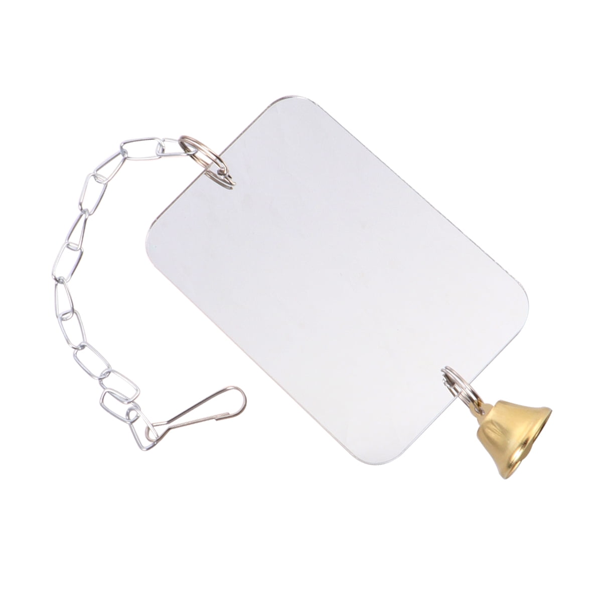 Toys Mirrors Parrot Bell Toy Bird Mirror with Bell Cage Hanging Decor