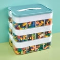 thumbnail image 1 of Toys Organizer Storage Case for Lego Box Kids Toy Stackable Building Blocks with Lids Bins Adjustable Lego Storage Containers Plastic Toy Box 3 Layer (Green), 1 of 8