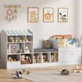 thumbnail image 1 of Toys Storage Organizer, Kids' Bookcase with Seating, Multifunctional Bookshelf with Storage for Kids Rooms, Children's Cabinet for Living Room Bedroom, Class Room, 1 of 11
