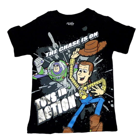 Toys Story And Buzz Lightyear Toddler Boys Shirt Toys In Action Tee Black 2T