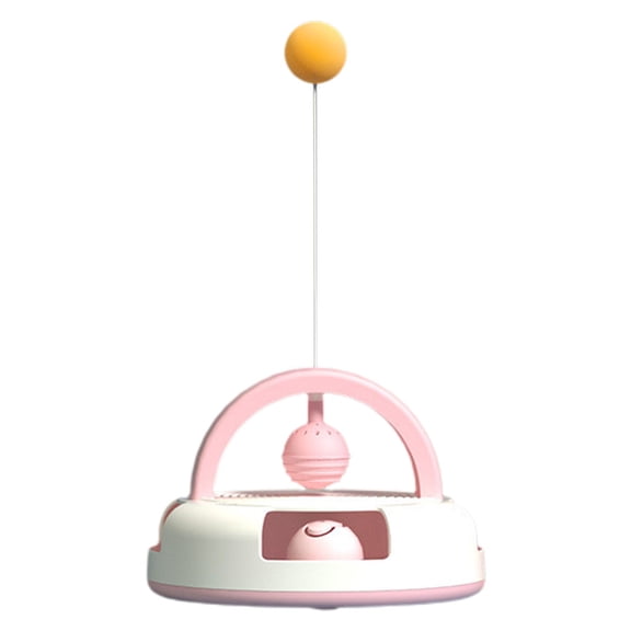 Toys Track Bell Ball Teaser for Cats Kitty Exercising Chasing Pink