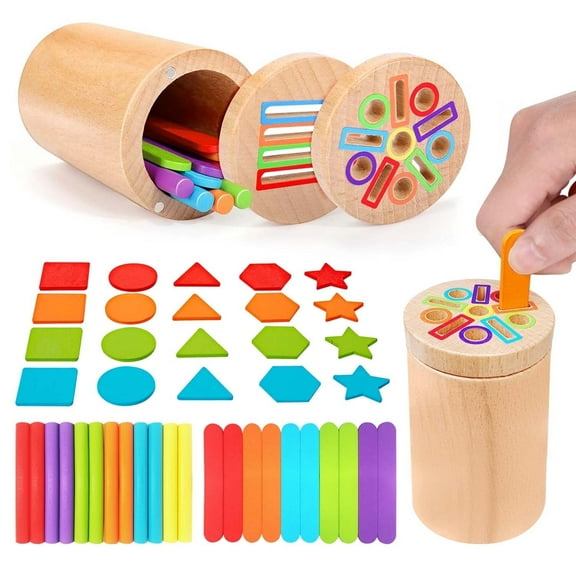 Toys for 1 Year Old, Wooden Learning Color Sorting Toys, Montessori Toys for 1-3 Year Old Toddler Boys Girls