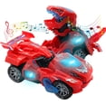 thumbnail image 1 of Toys for 3-6 Year Old Boys Transforming Car Toys with LED Light and Music Dinosaur Toy Birthday Gifts for 4 5 6 7 Year Old Boy, Red, 1 of 7