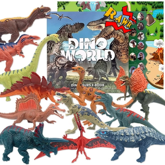 Toys for Boys 3 6 Years, Dinosaur Toys, 12 Pcs Dino Figures with Activity Play Mat