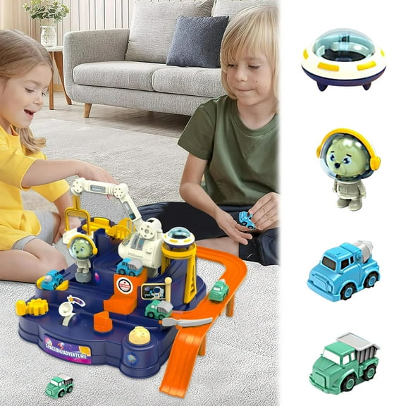 Toys for Boys 3-6 Years Old,Spaceship Adventure Construction Truck Toy for Kids Easter Toy Gifts