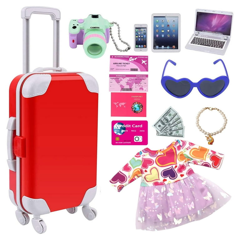 Toys for Girls 3-6 Years American Girl Doll Suitcase Shaf Doll Accessories 18in Doll Accessories Travel Set - Walmart.com