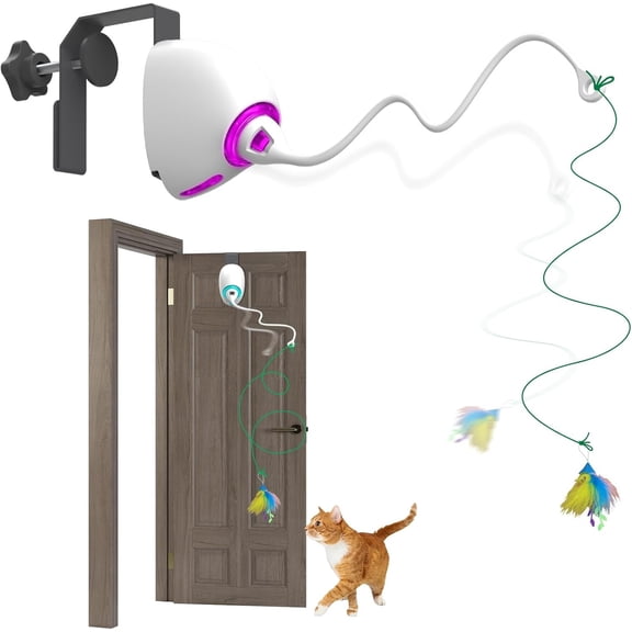 Toys for Indoor Cats,Interactive Door Retractable Kitten String Toys, Self Play Teaser