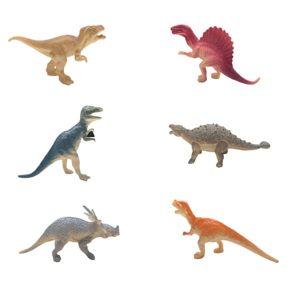 ToysYGift 6Pcs Mini Dinosaur Toy Set for Dino Party Favor Supplies Birthday Cupcake Decorations Plastic Figure Toys for Kids Toddler Pinata Filler School Carnival Prize Bulk Goodie Bag Stuffers