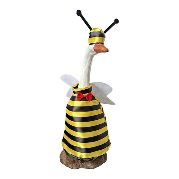 ToysYGift Bee Porch Goose Outfits for Lawn Statue, Funny Bee with Wings Costume for Plastic/Cement Statue, Seasonal Sculpture Clothes for Garden Patio House Warming Party Decoration