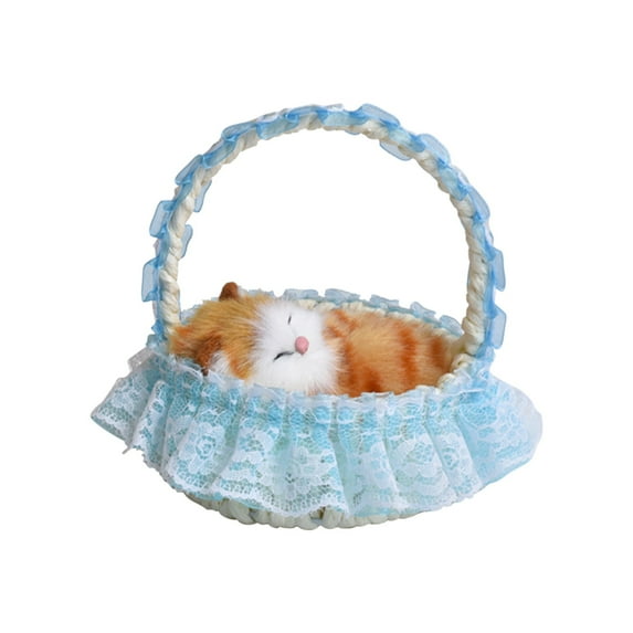 ToysYGift Plush Toys Cat for Kids Simulation Animals Toy Will Call The Doll Toy Kids Birthday Party Gifts Stuffed Toys for Kids with Leash Easter Christmas Birthday Gift for Toddlers Kids