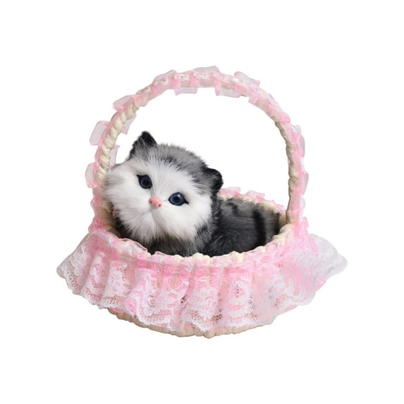 ToysYGift Plush Toys Cat for Kids Simulation Animals Toy Will Call The Doll Toy Kids Birthday Party Gifts Stuffed Toys for Kids with Leash Easter Christmas Birthday Gift for Toddlers Kids