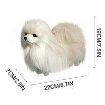 ToysYGift Realistic Pomeranian Stuffed Dog Plush Toy Cute Simulation Pets Fluffy Baby Dolls Puppy Home Decor Animal Model Gifts Children