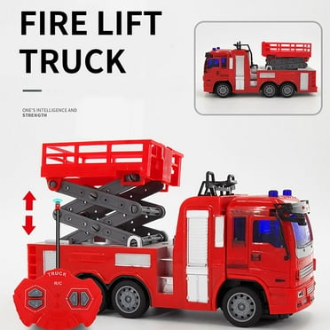 ToysYGift Remote Control Fire Truck, Fire Truck Toy, Fire Truck with Lights Working Water Pump and Rotating Rescue Ladder,Firetruck Toy for Kids Boys Age 4-8 Christmas Gift