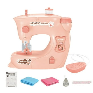 Handheld Sewing Machine For Beginners & Quick Repairs - Portable Mini Curved Design With 2 Speeds, 4 Thread Colors, Scissors, Thick Fabric Capability - Great For DIY, Home, & Kids (B-Pink)