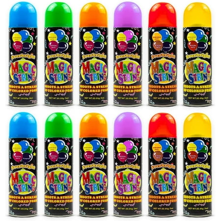 Toysery 12 Pack Party Streamer String Spray for Kids, Party Spray String Bulk Supply for Celebrations, Party streamer spray string can - string bulk pack- Party Streamer Spray