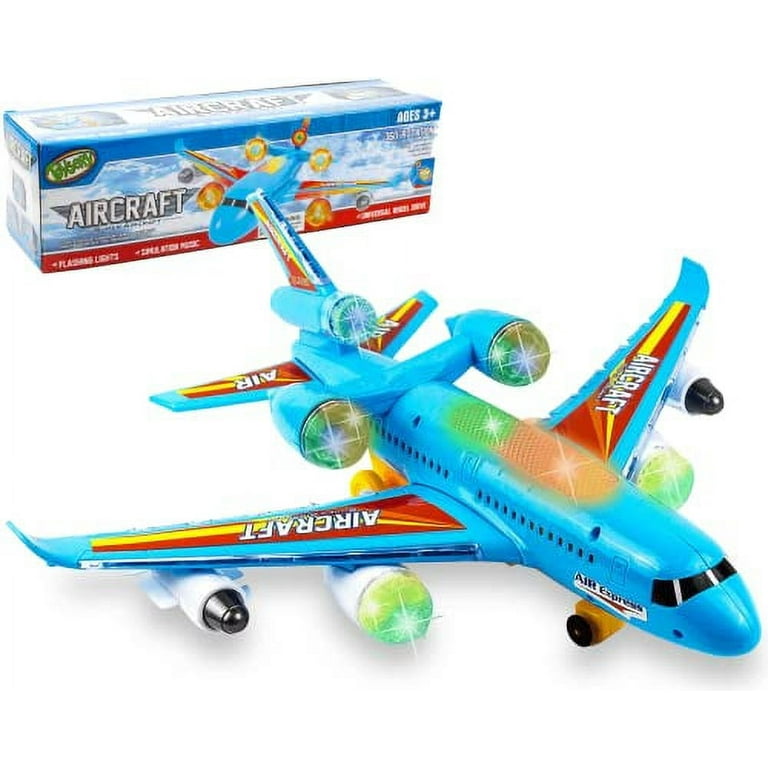 Toysery Airplane Airbus Toy for Kids Bump and Go Action with 360