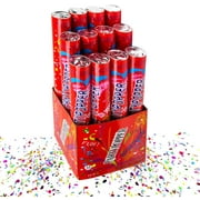 Toysery Confetti Cannon Large Party Poppers (12 Pack), Safe Air Compressed Biodegradable Large Confetti Poppers, Multicolor Paper Confetti Perfect for Wedding Celebrations, Birthday Party - 11 inch