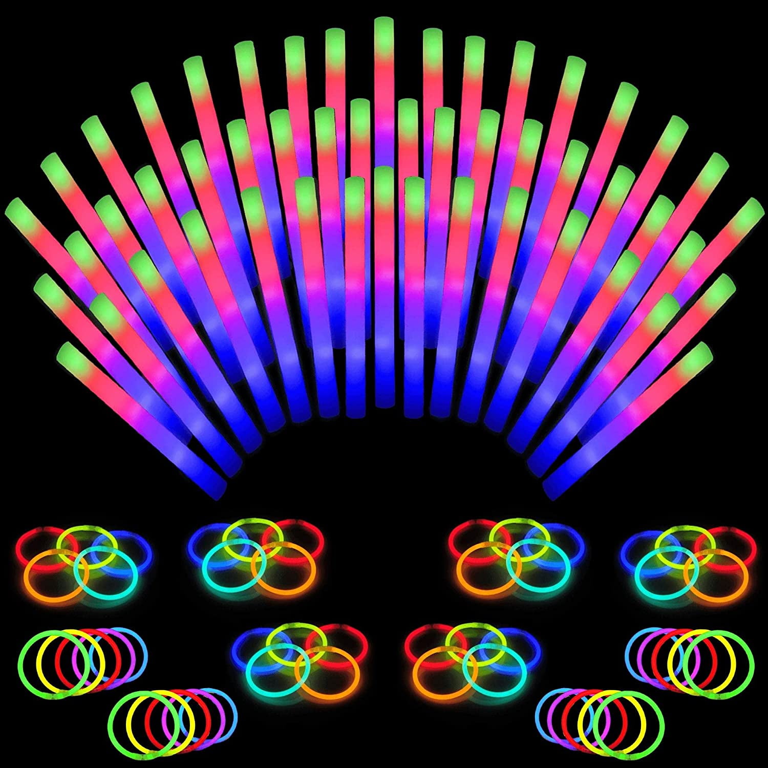 Gazdag)Light up Foam Sticks 20pcs LED Foam Sticks Halloween Party Favors  Glow Batons with 3 Modes Flashing Effect for Party, Concert and Event. 