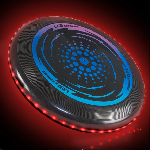Toysery LED Light Up Fresbee - Glow in The Dark Fresbee for Kids and Adults, Flying Disc Adventure for Day and Night - Easy to Use Ideal for Camping Game (Red)