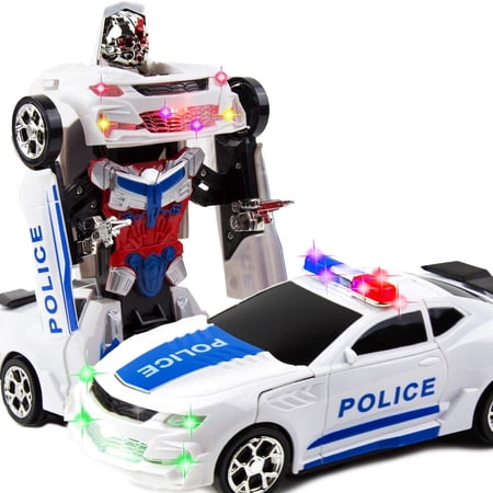 Toysery Transform Robot Police Car with Light Smart Robot Police Cars for Kids , Race Car Robot Toy | Transforming Car Robot Toy