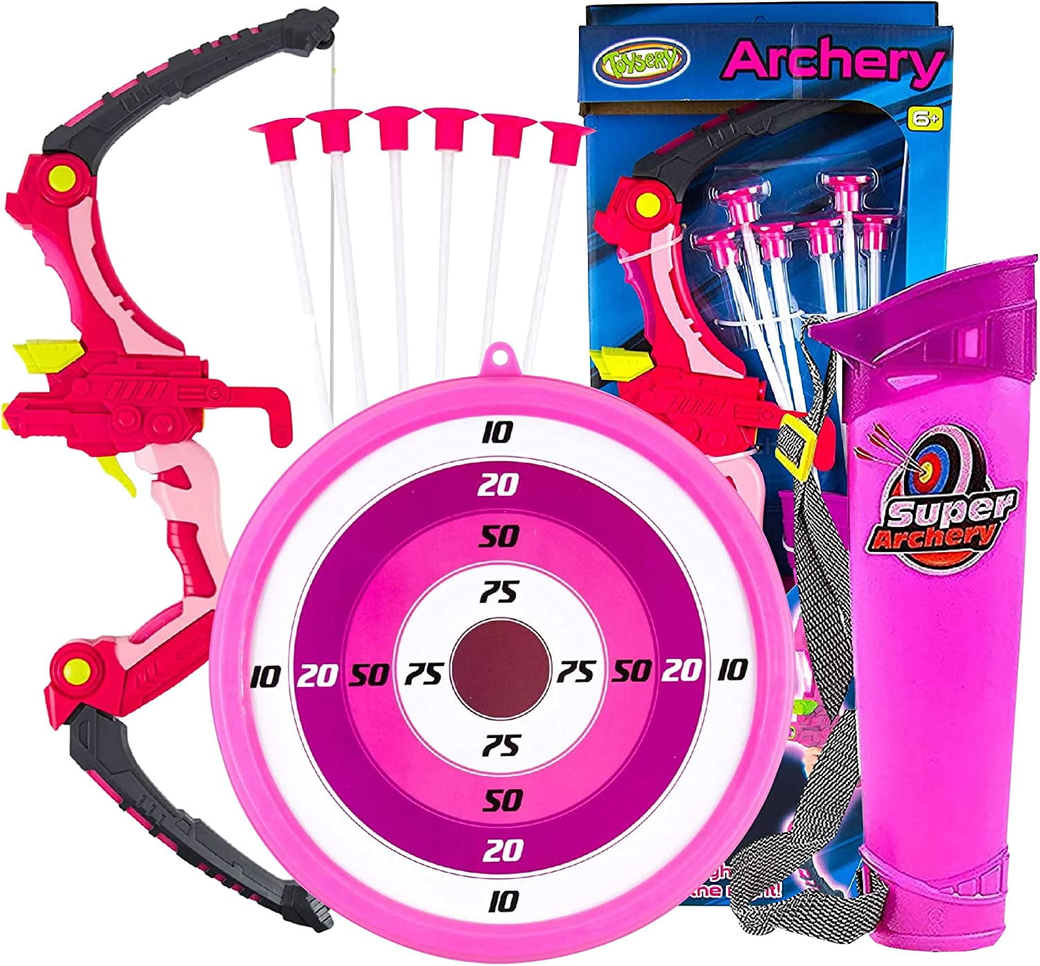Toysery kids archery set Kids Archery Bow with 6 Suction Cups Arrows