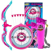 Toysery kids archery set - Kids Archery Bow with 6 Suction Cups Arrows, Target, and Quiver- girls bow and arrow set | kids bow and arrow