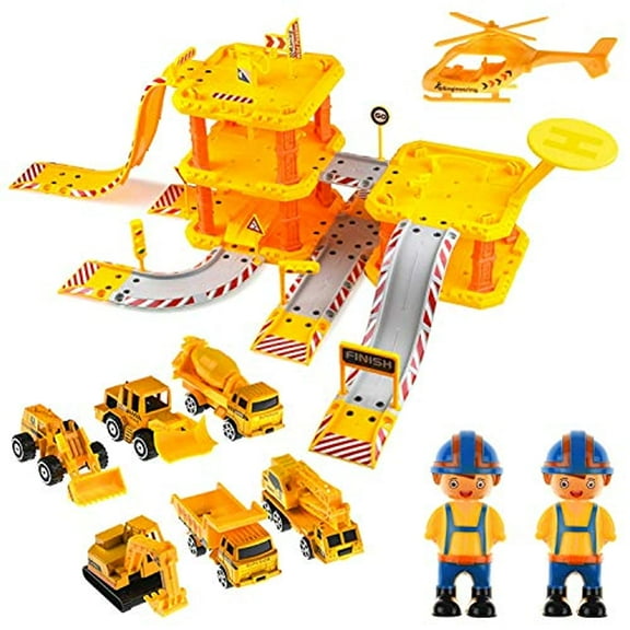 Toysical Construction Toys for Boys Vehicle Playsets, Yellow, 77 Pieces