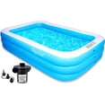 thumbnail image 1 of Toysical Inflatable Pool with Air Pump - 118 x 72 x 22” Above Ground Pool, Swimming Pools for Kids and Adults and The Entire Family ,More Durable Than Other Blow Up Pools , Includes Patches, 1 of 7
