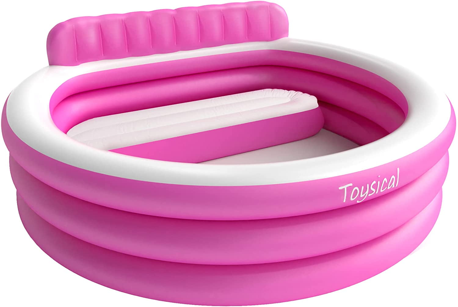 Toysical Inflatable Round Swimming Pool, 88" x 85" x 21", Pink