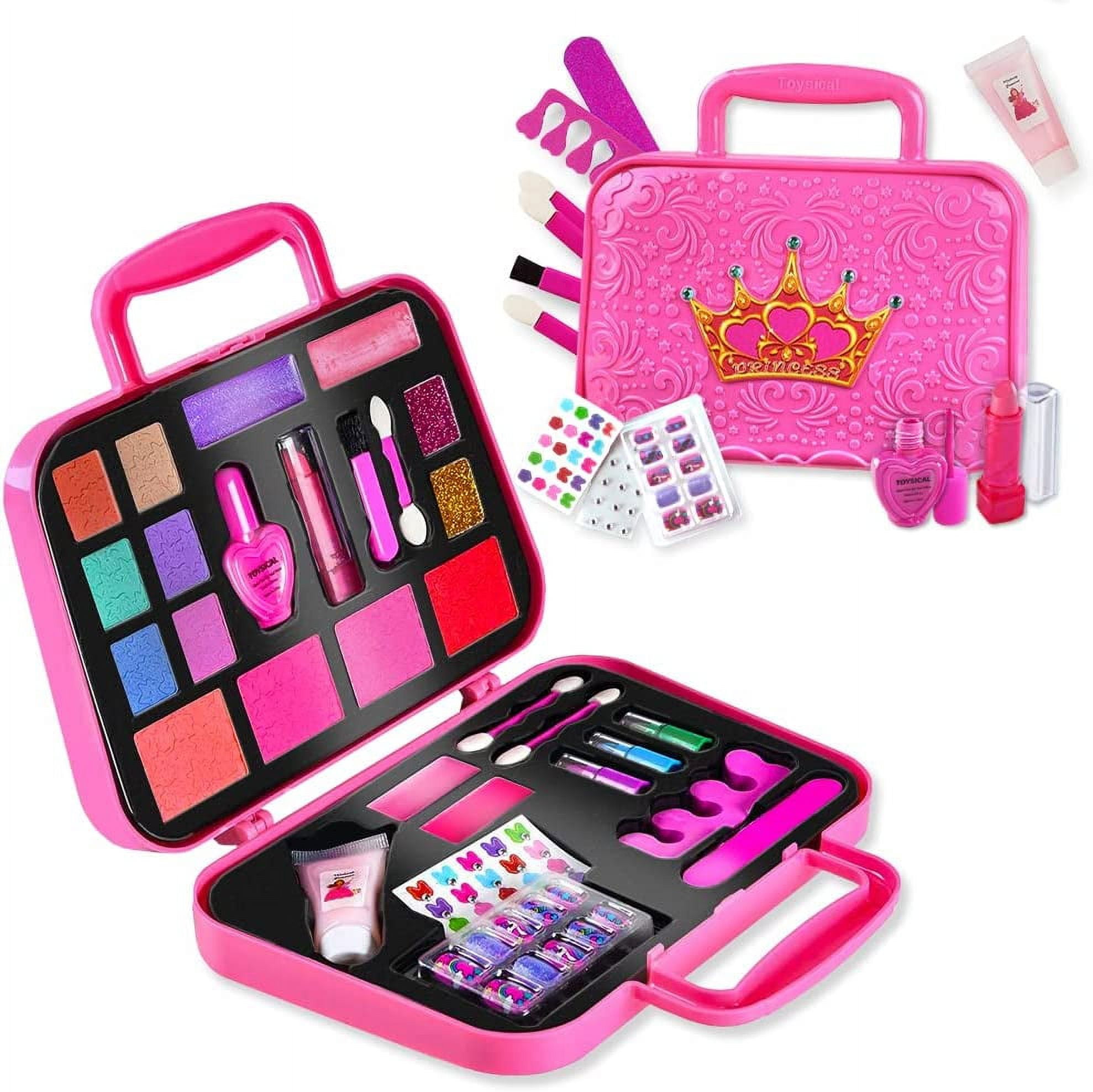 Toysical Kids Makeup Kit for Girl - with Make Up Remover - 30Pc Real Washable, Non Toxic Play Princess Cosmetic Set - Ideal Birthday for Little Girls Ages 3, 4, 5, 6 Year Old Child