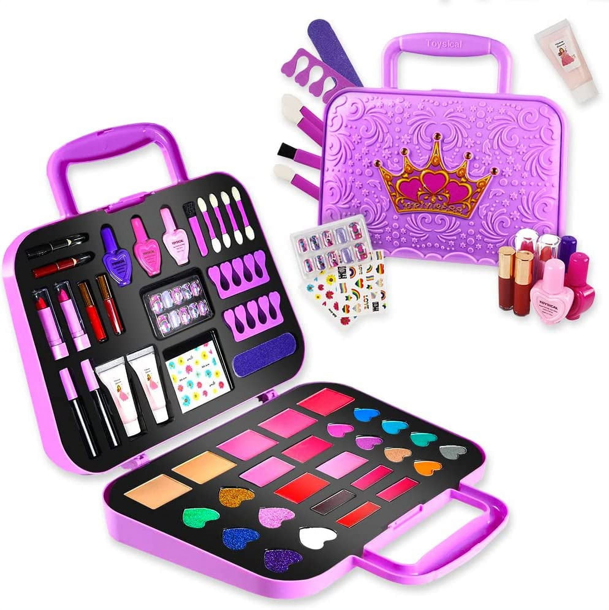 Toysical Kids Makeup Kit for Girl with Make Up Remover - Real, Washable,  Non Toxic, Princess Play Makeup Set - Ideal Birthday for Little Girls Ages  3